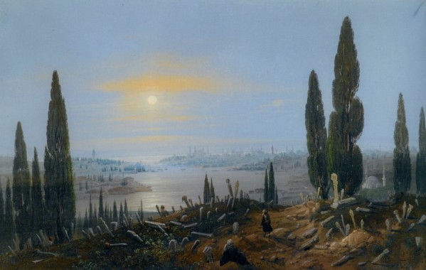 View of Constantinople by moonlight by Carlo Bossoli